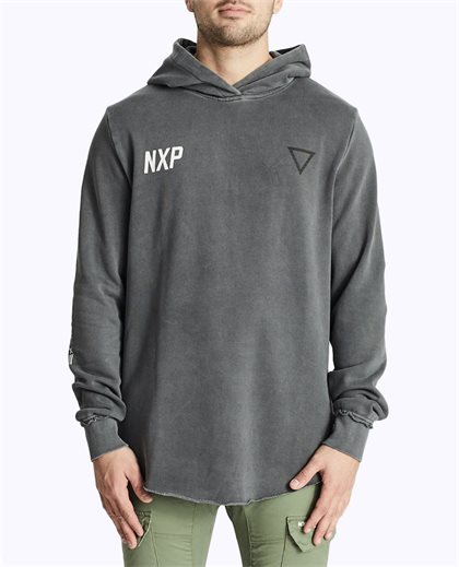 Erased Dual Curved Hooded Sweater -