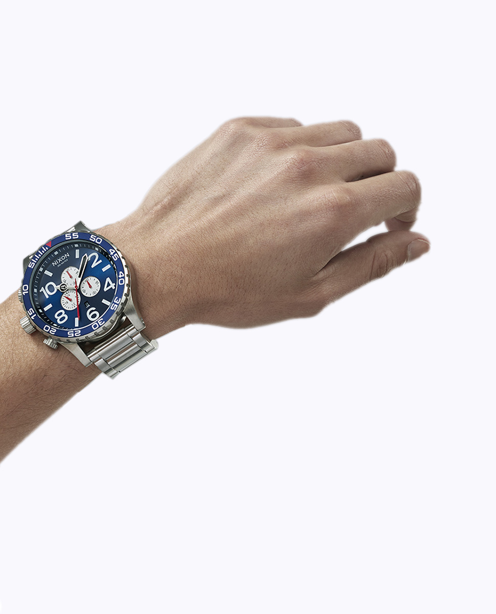 Nixon 51-30 Chrono Navy Sunray Silver Watch | Ozmosis | Watches