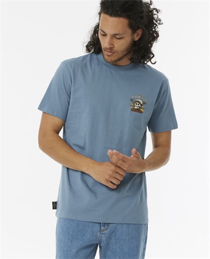 Shipwrecked Captain Tee-Steel Blue
