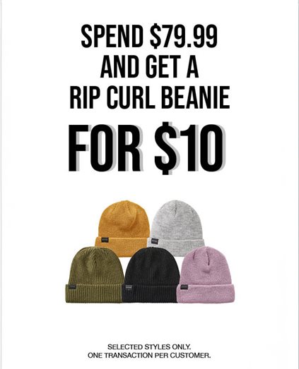 Spend $79.99 and Get a Beanie For $10