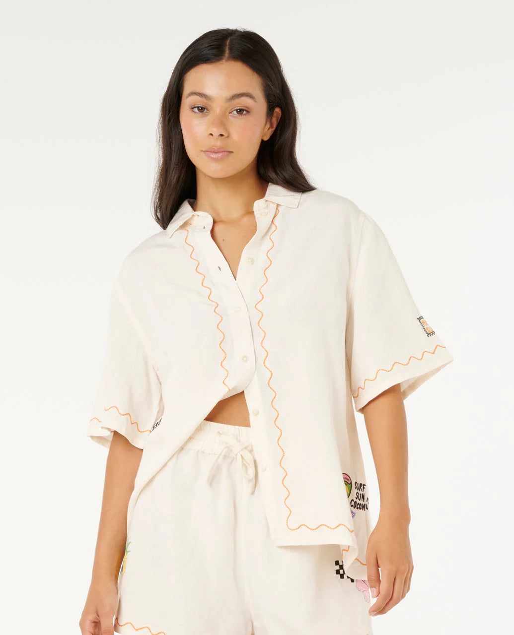 Sunset Luau Embroidered Shirt