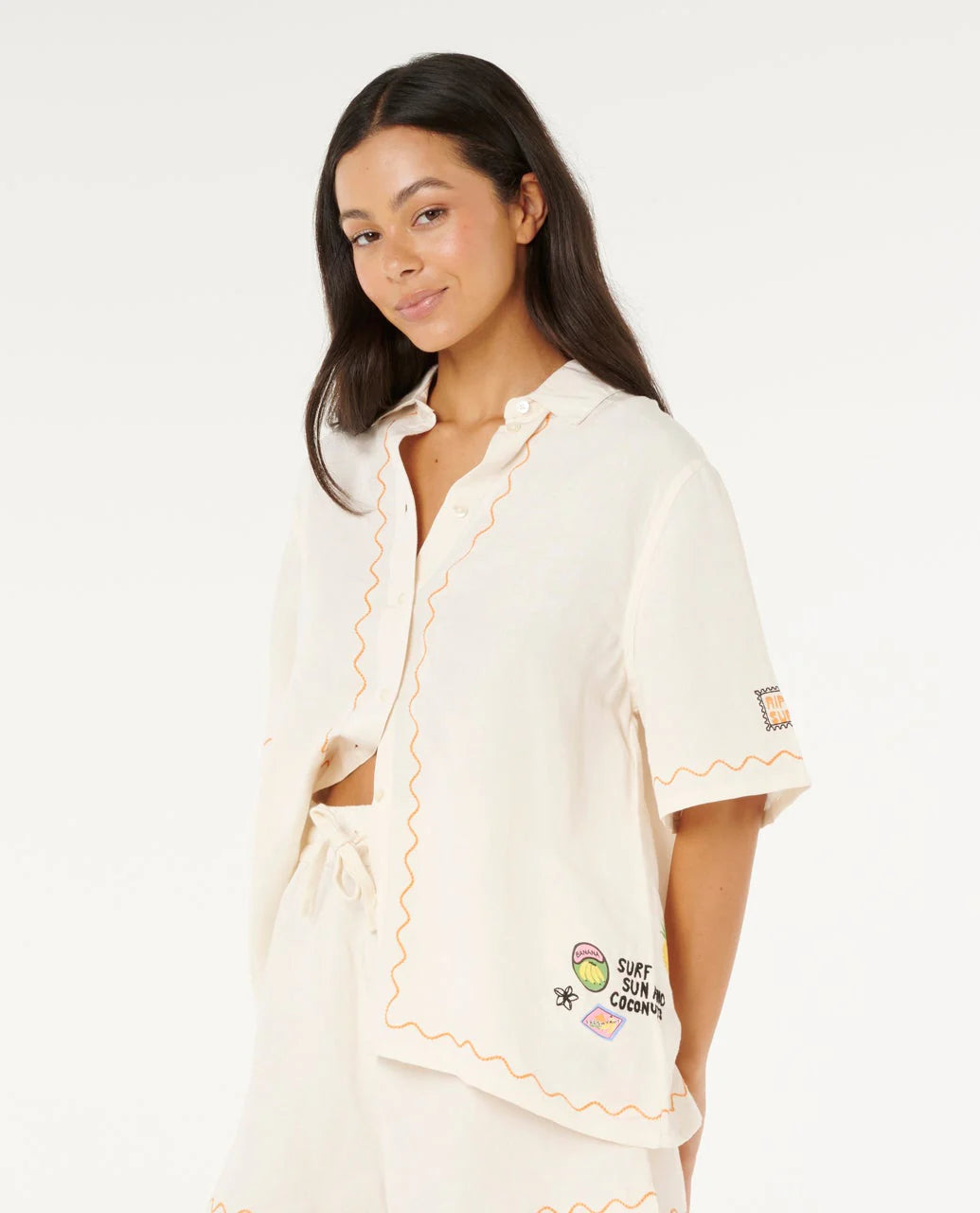 Sunset Luau Embroidered Shirt