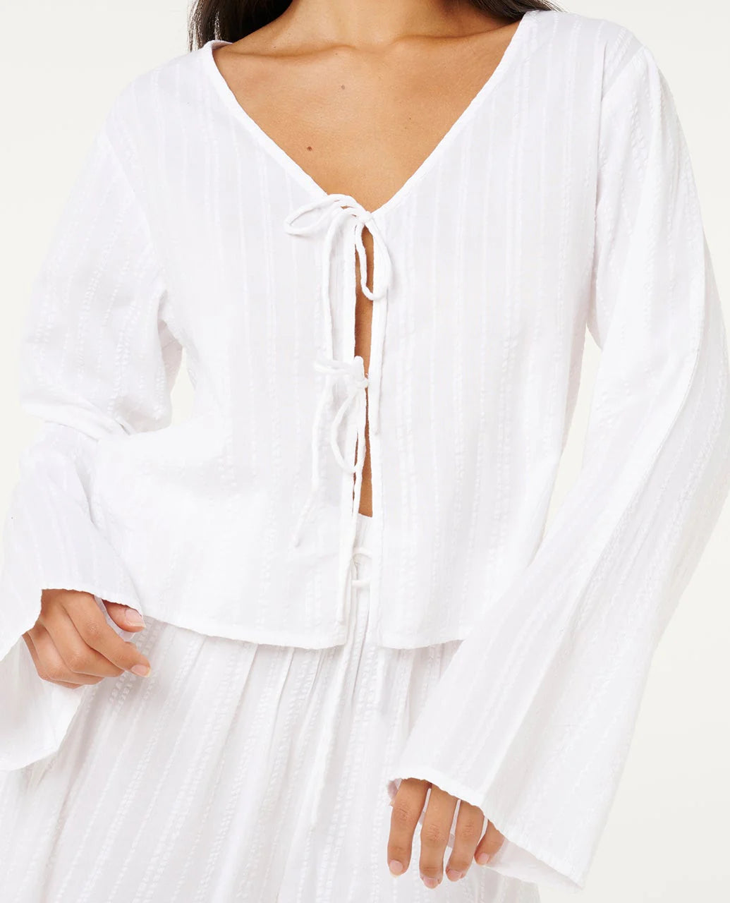 Haze Tie Front Long Sleeve Top