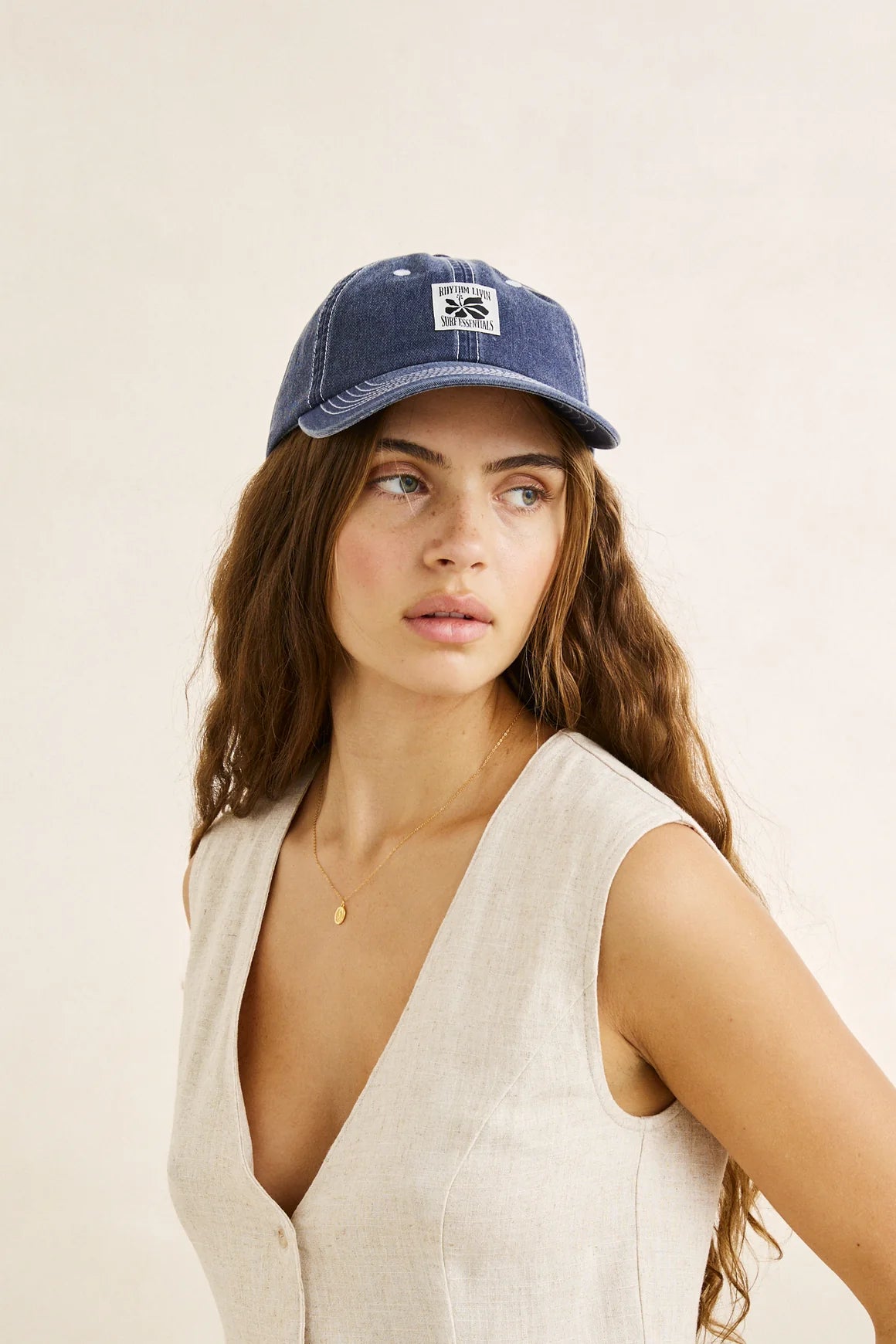 Rhythm Bayside Cap Washed Dark Blue