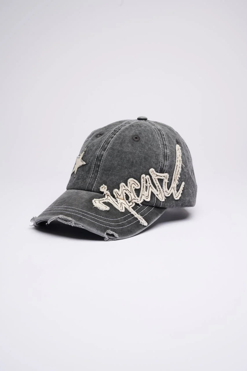 Archive Script Distressed Cap