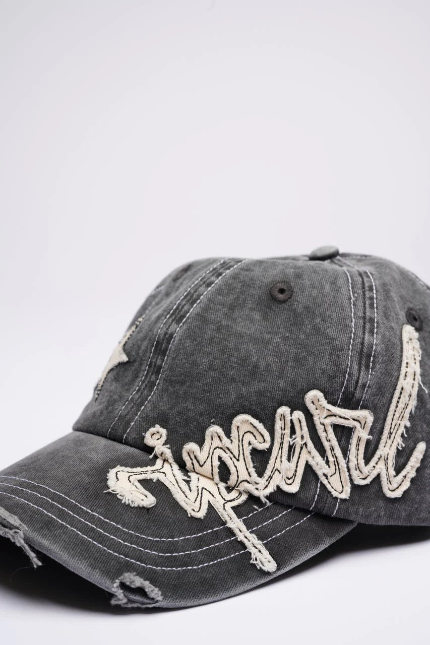 Archive Script Distressed Cap
