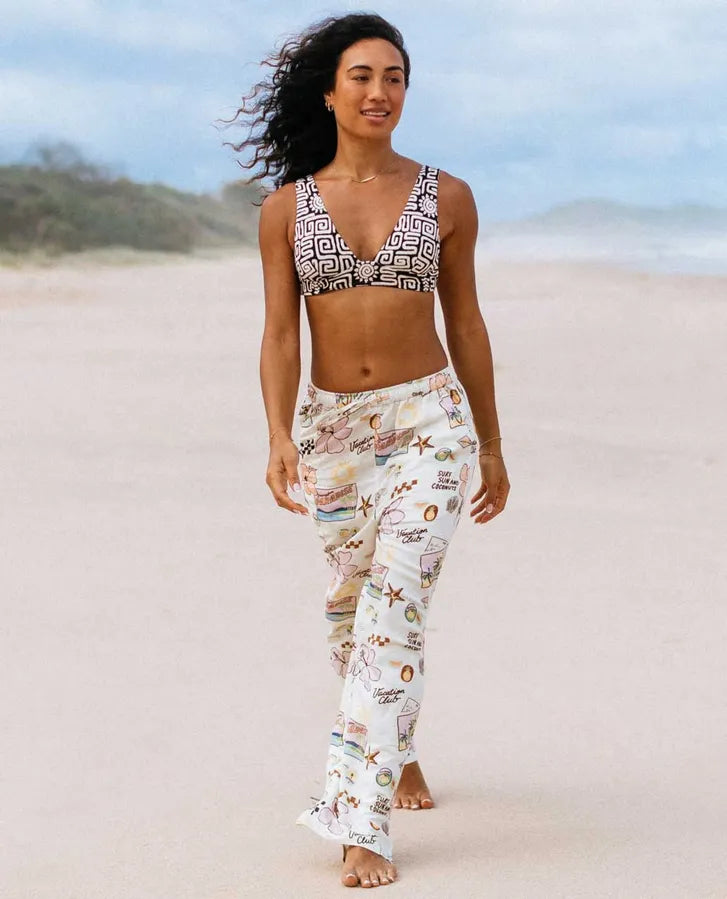 Sunset Jacquard Deep V Bikini Top