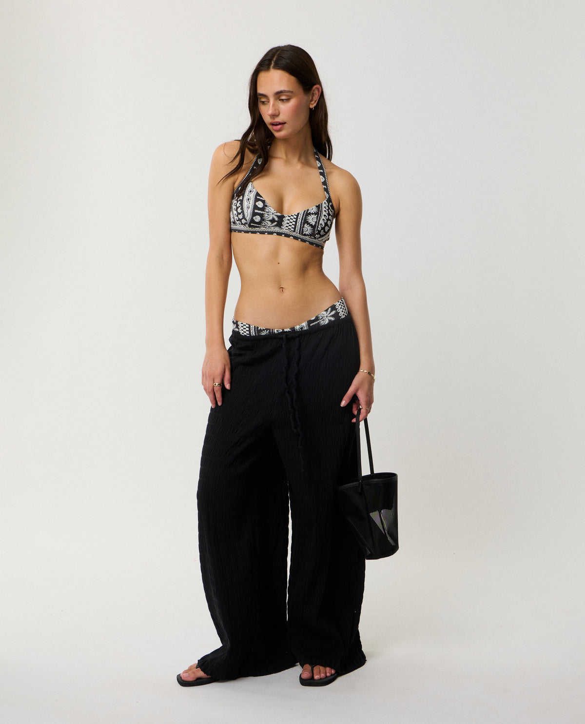 Samba Stripe Multi Fit Halter Bikini Top