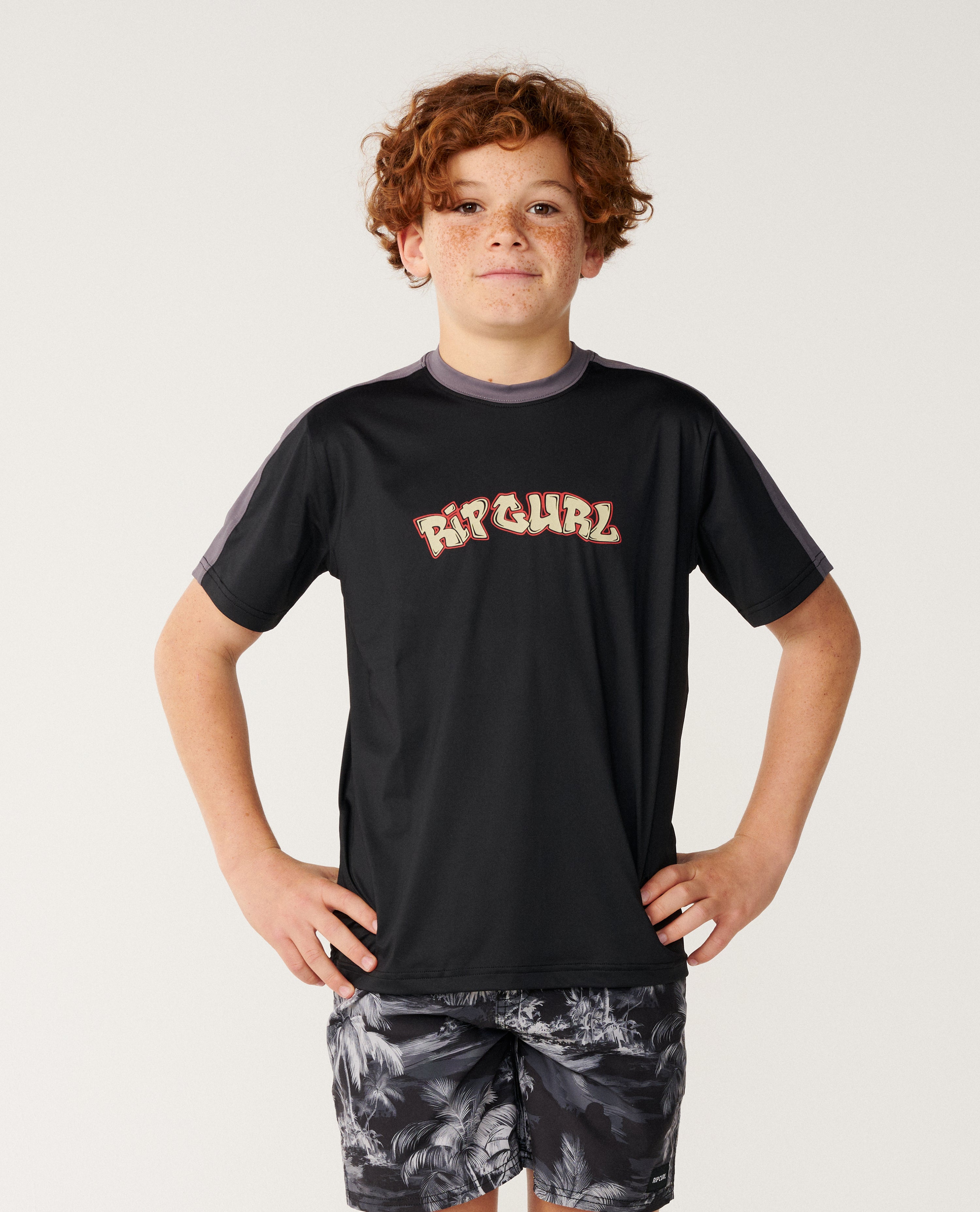 Kids Surf Shack Panel UPF Short Sleeve