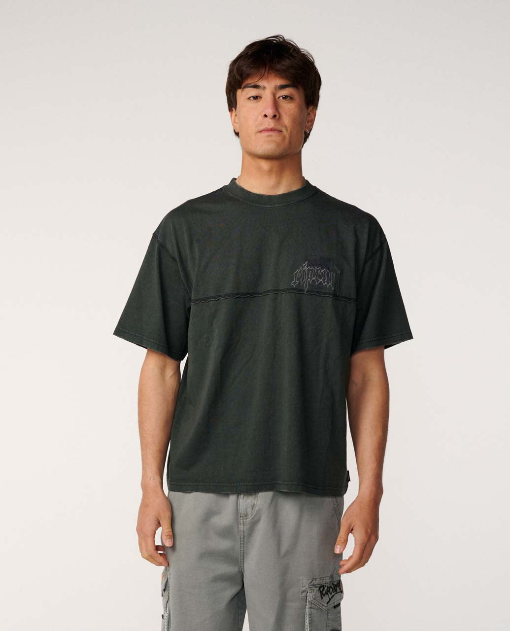 Archive Rota Panel Tee Washed Black