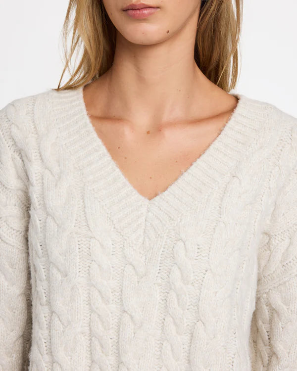 Cable V Neck Sweater