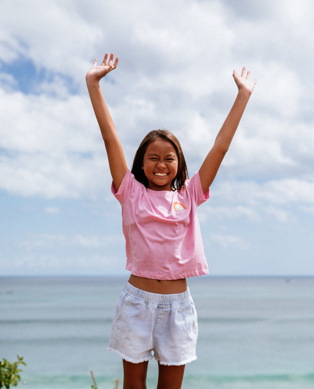 Girls Surf Puff Baby Crop Tee