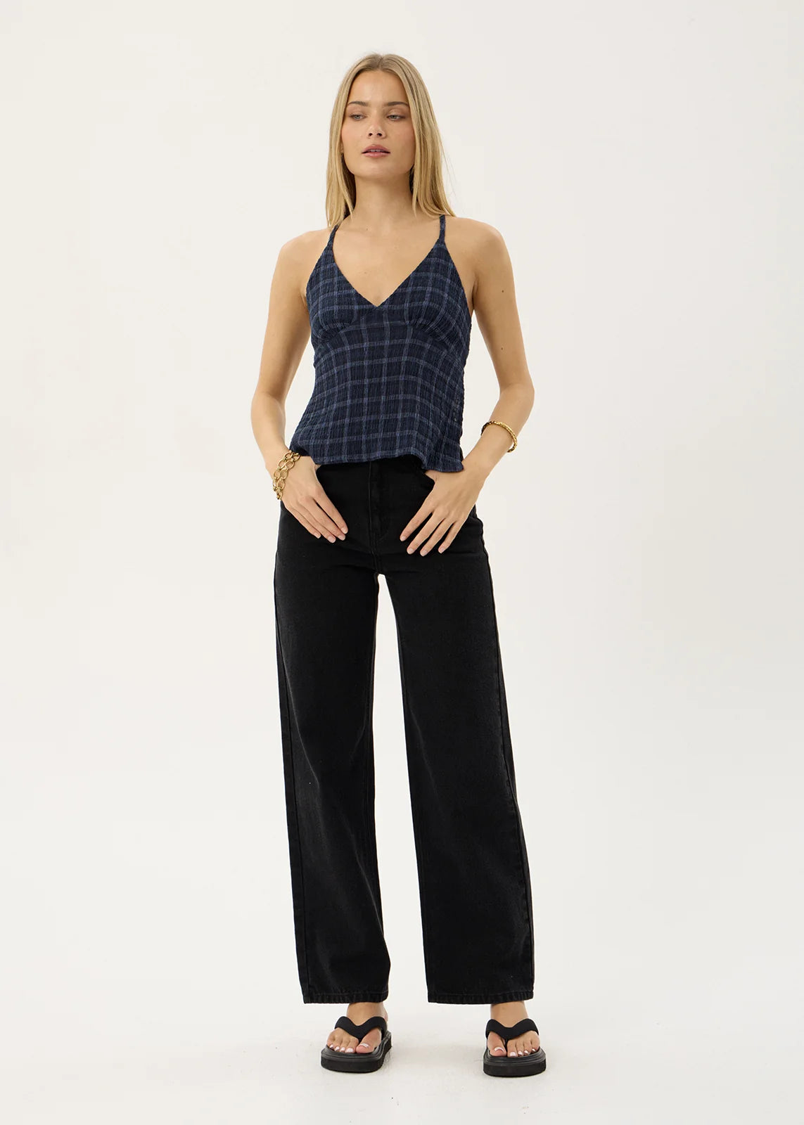 Strappy Hemp Seersucker Top
