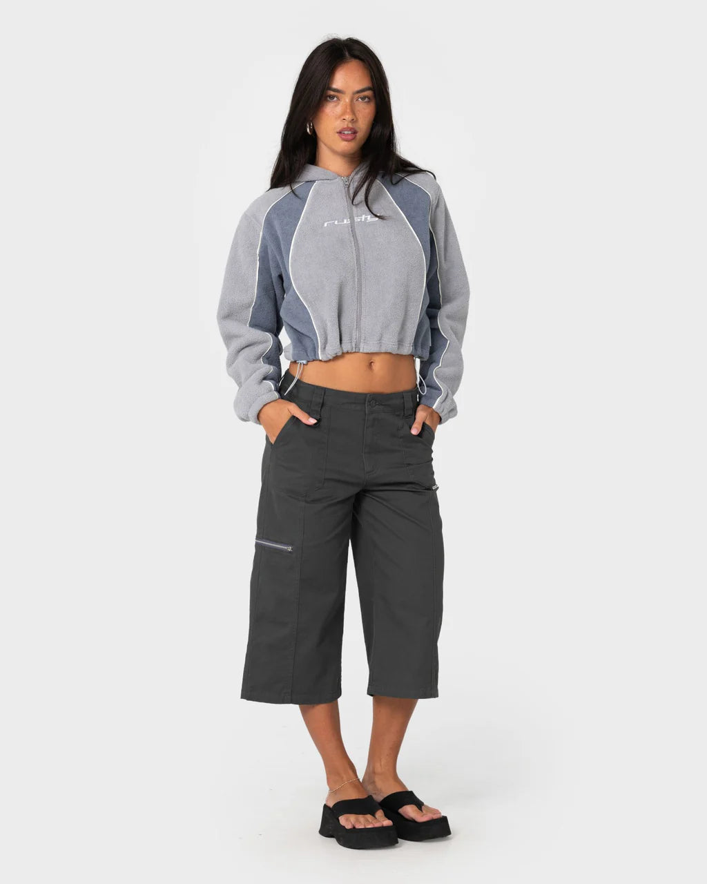 Two Tides Cropped Zip Through Polar Fleece