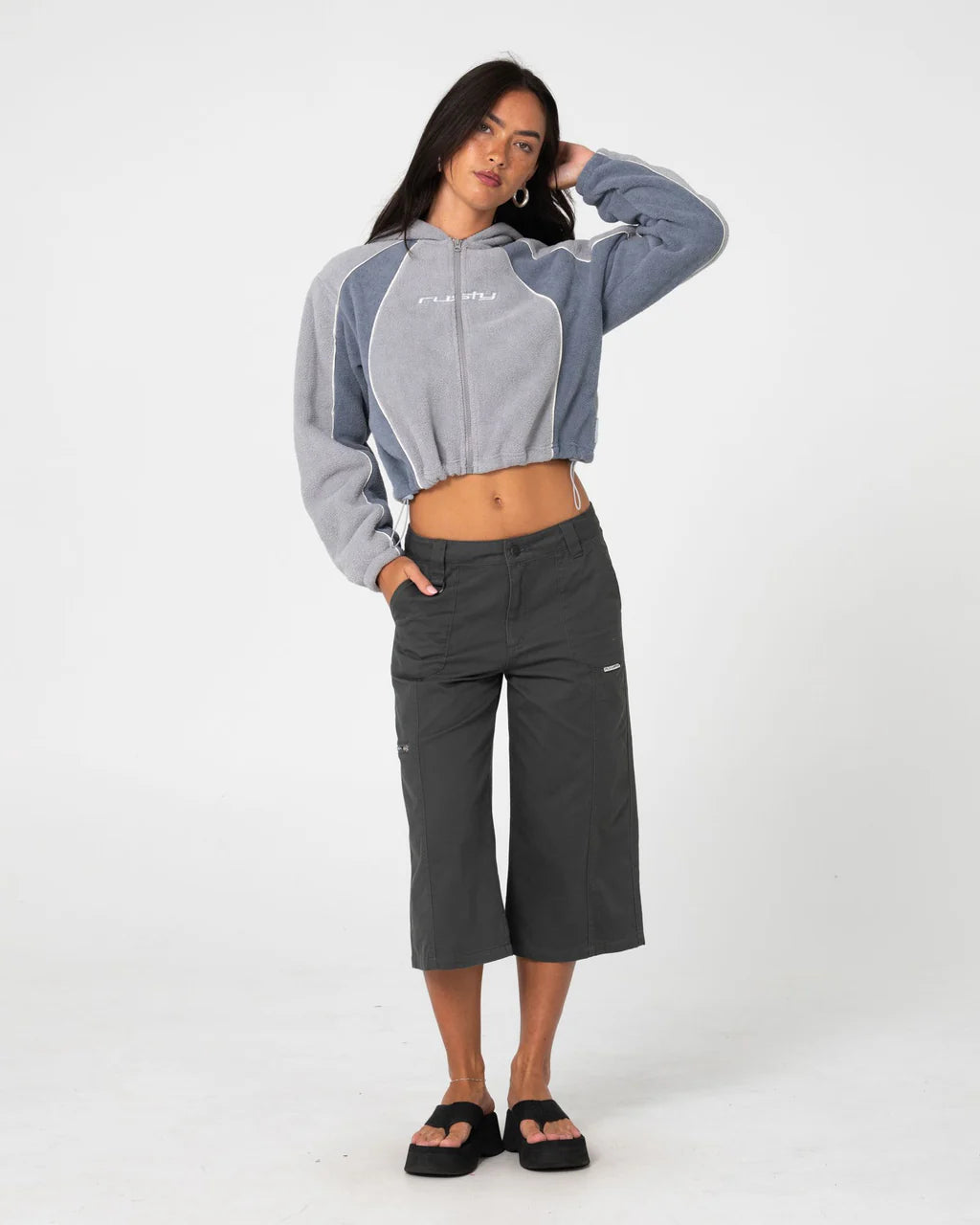 Two Tides Cropped Zip Through Polar Fleece