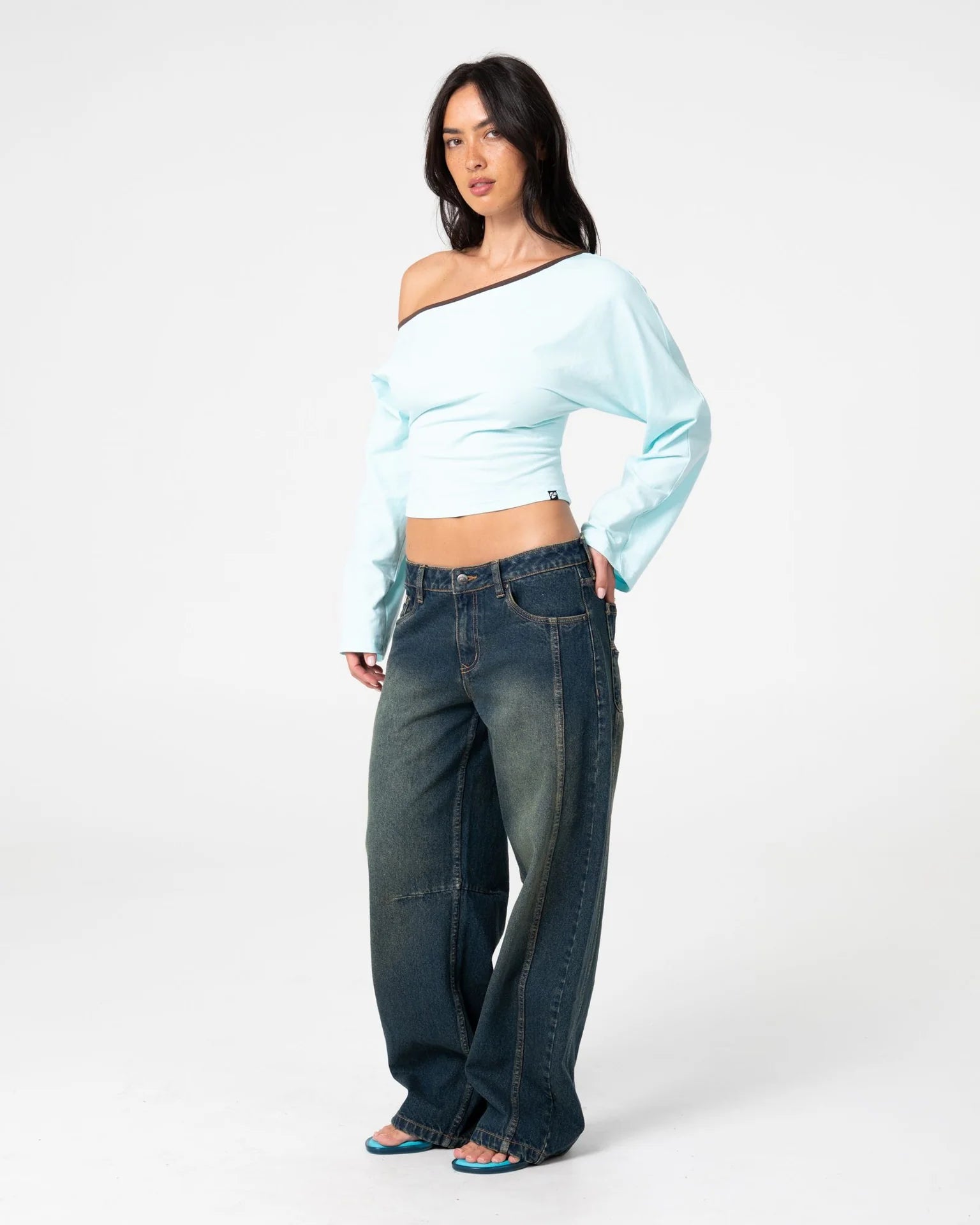 Yuno Reverse Long Sleve Slouch Top