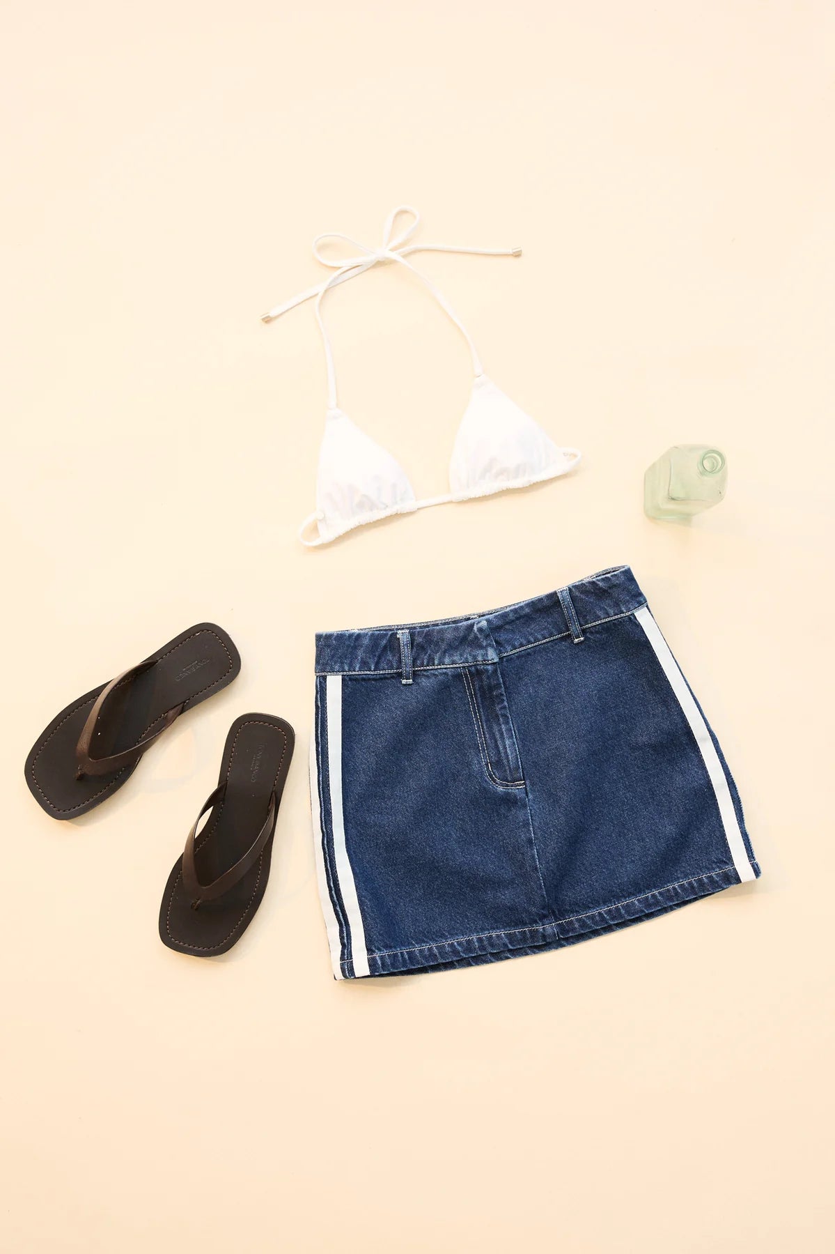 Contrast Denim Skirt