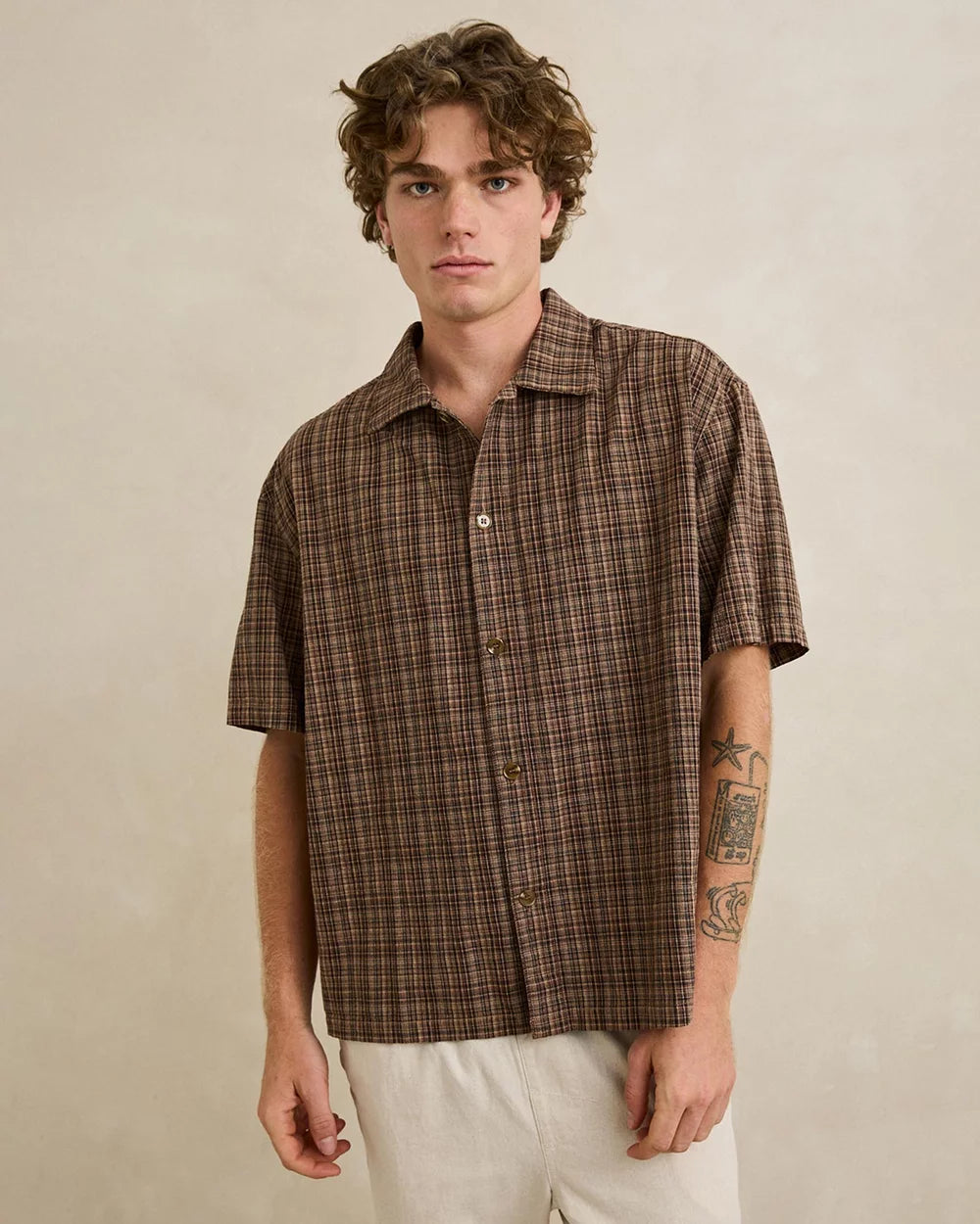 Relaxed Brady Check Short Sleeve Shirt