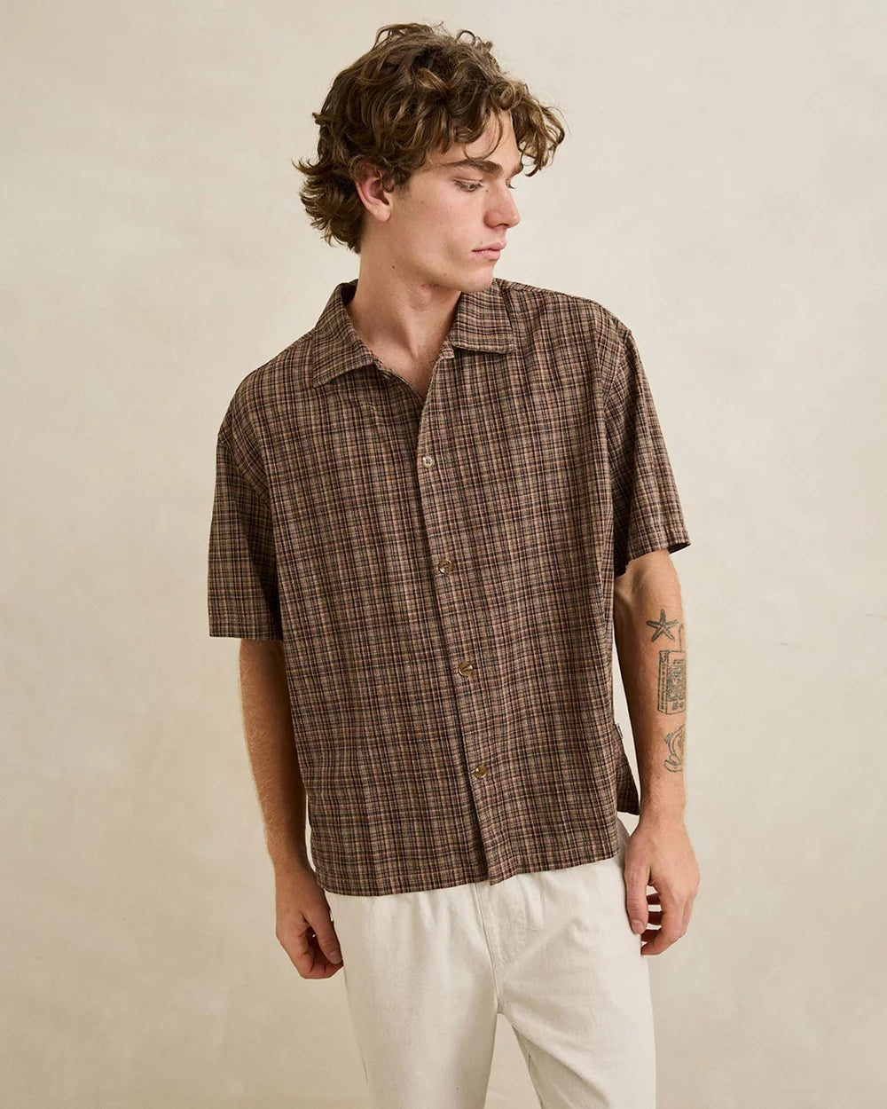 Relaxed Brady Check Short Sleeve Shirt