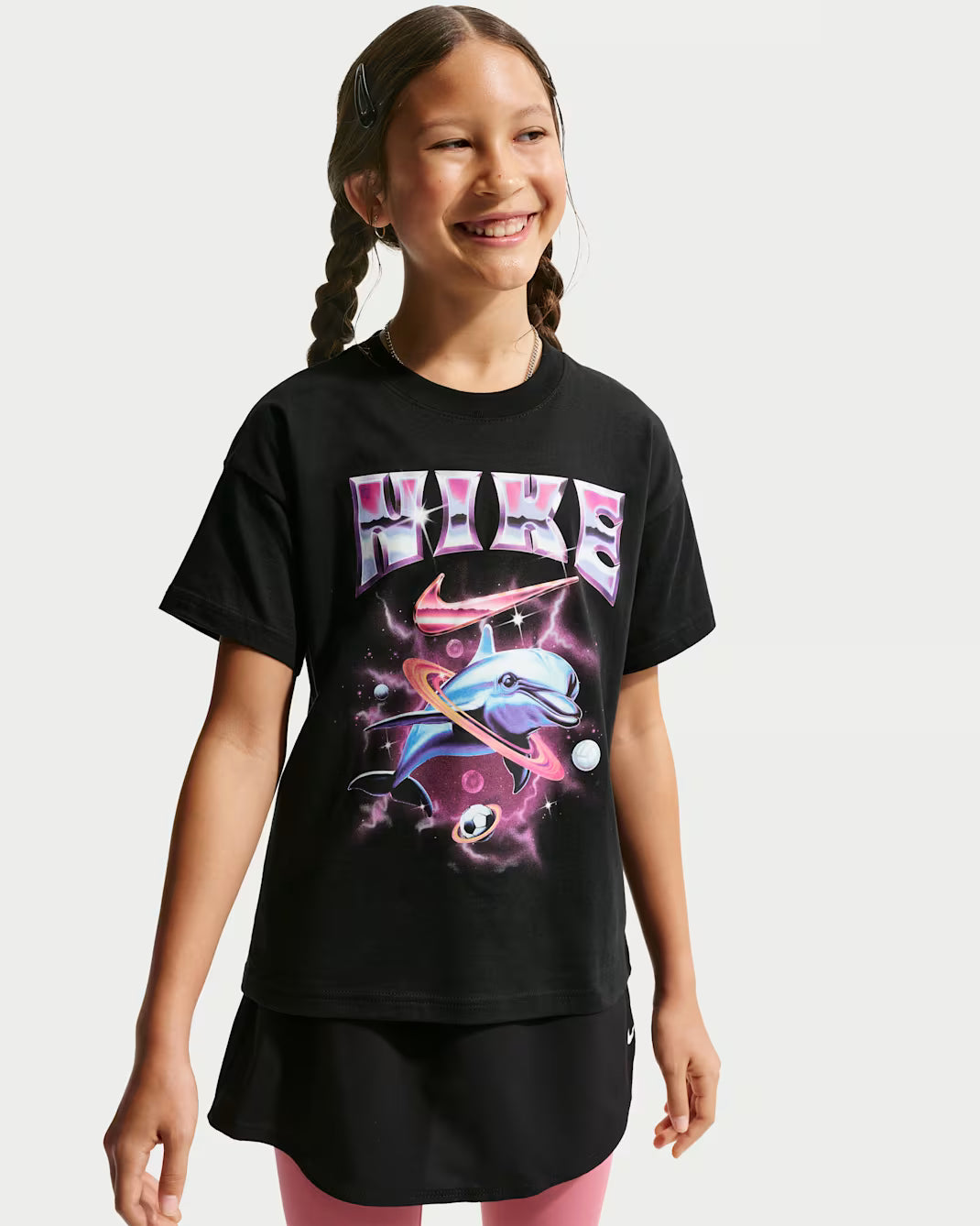 Nike Junior Dolphin Boyfriend Tee Burgundy