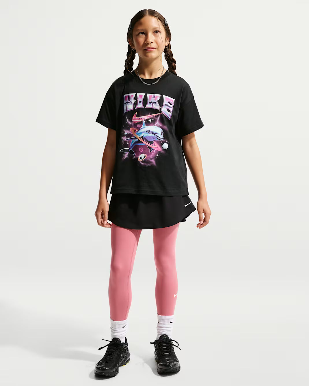 Nike Junior Dolphin Boyfriend Tee Burgundy