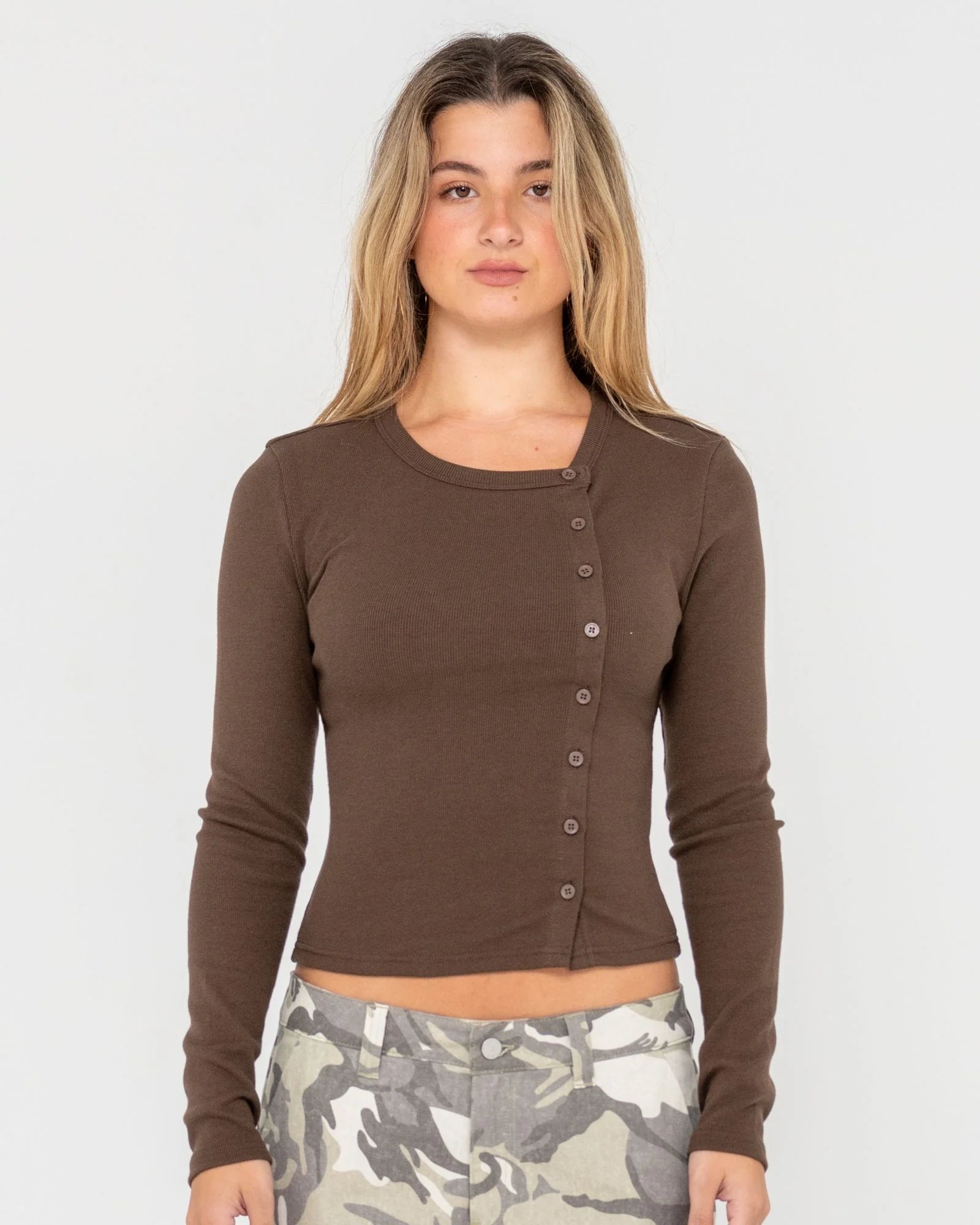 Button Up Long Sleeve Top
