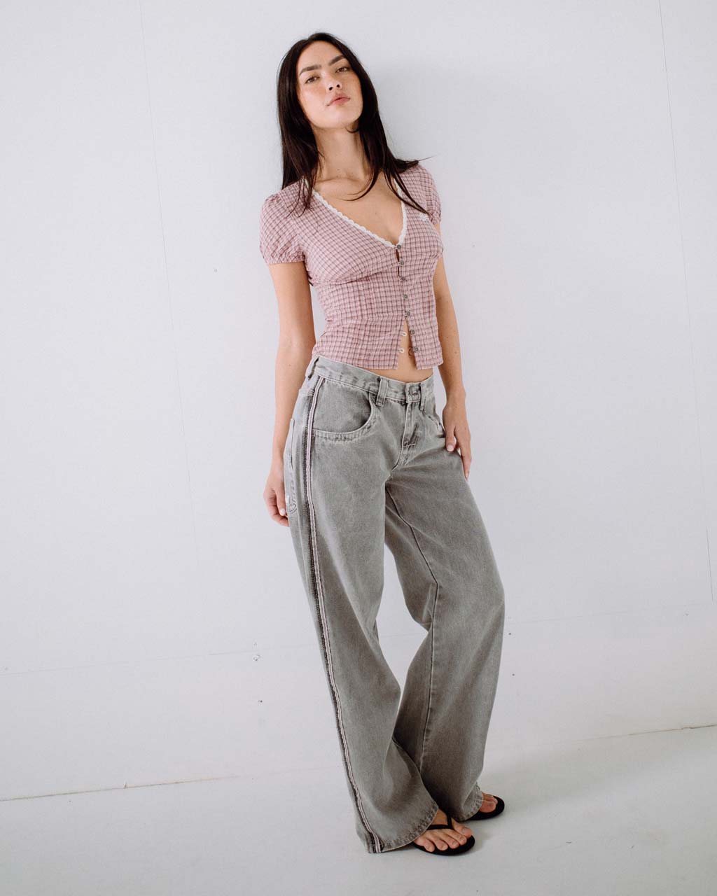 Flip Mommy Low Rise Wide Leg Jean