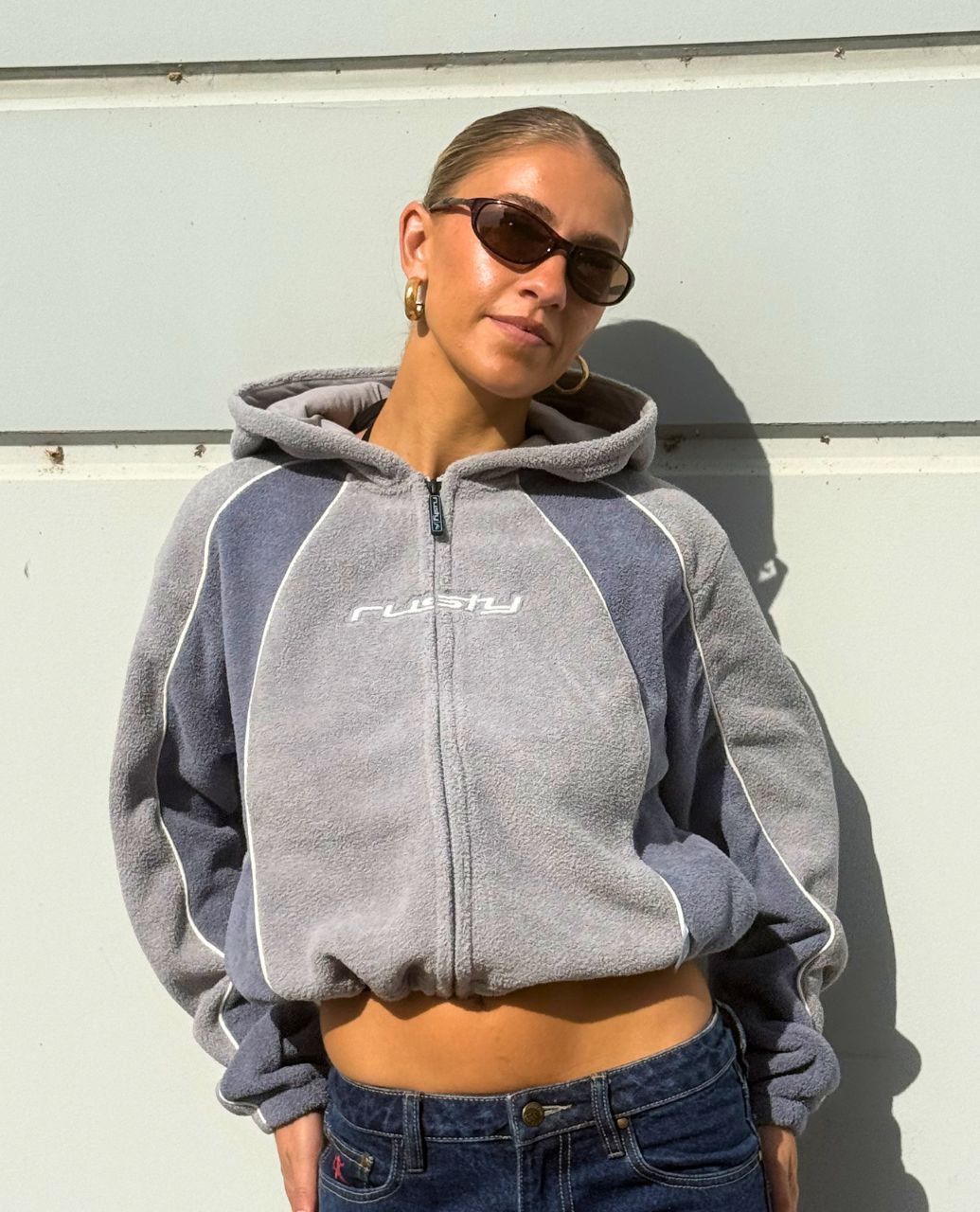 Two Tides Cropped Zip Through Polar Fleece