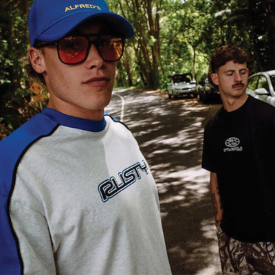 Models wearing Rusty t-shirts