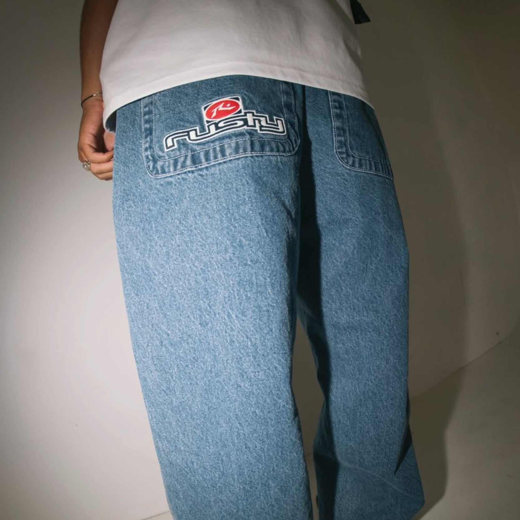 Close up image of Rusty Jeans