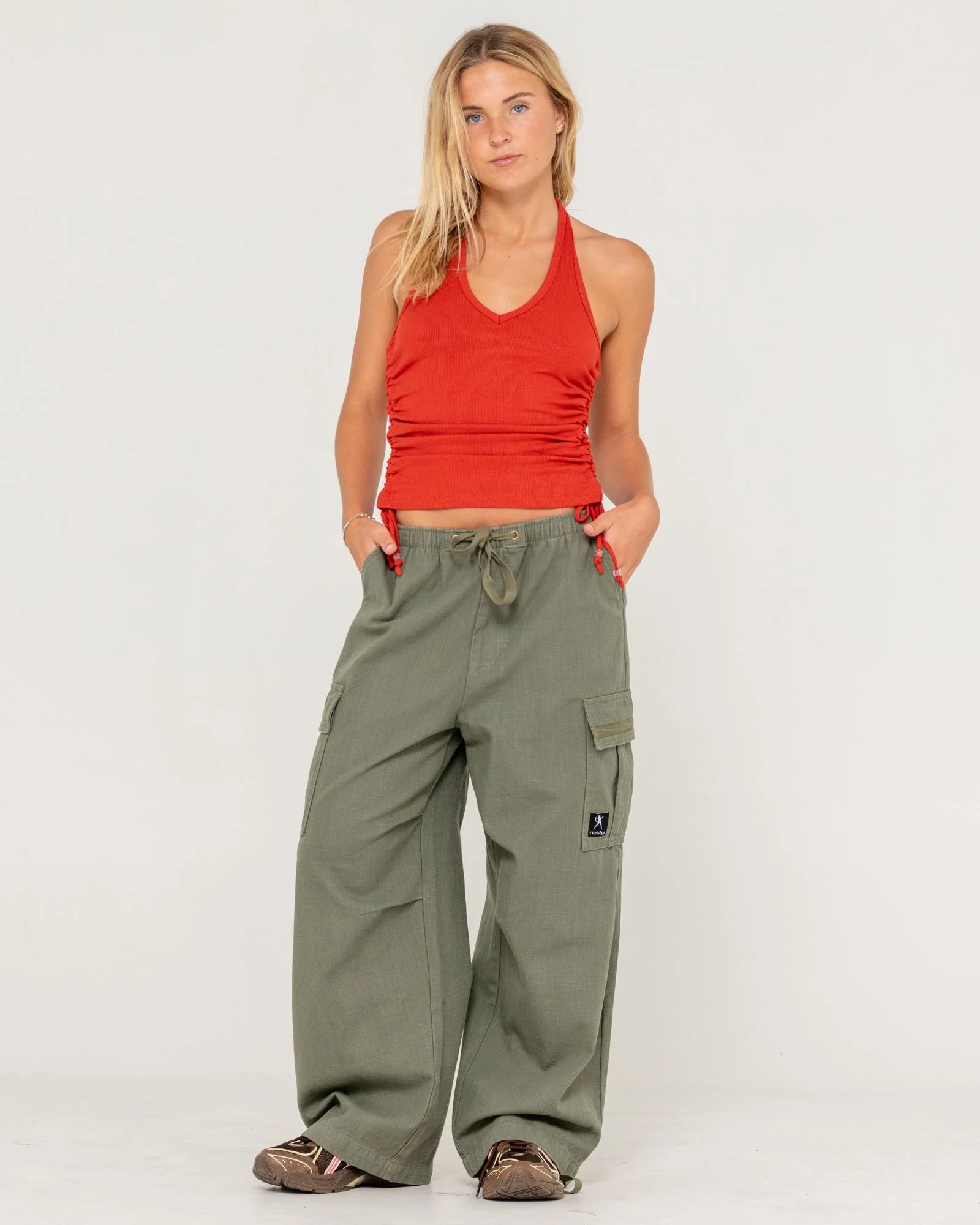 Halter It Up Rouches Top
