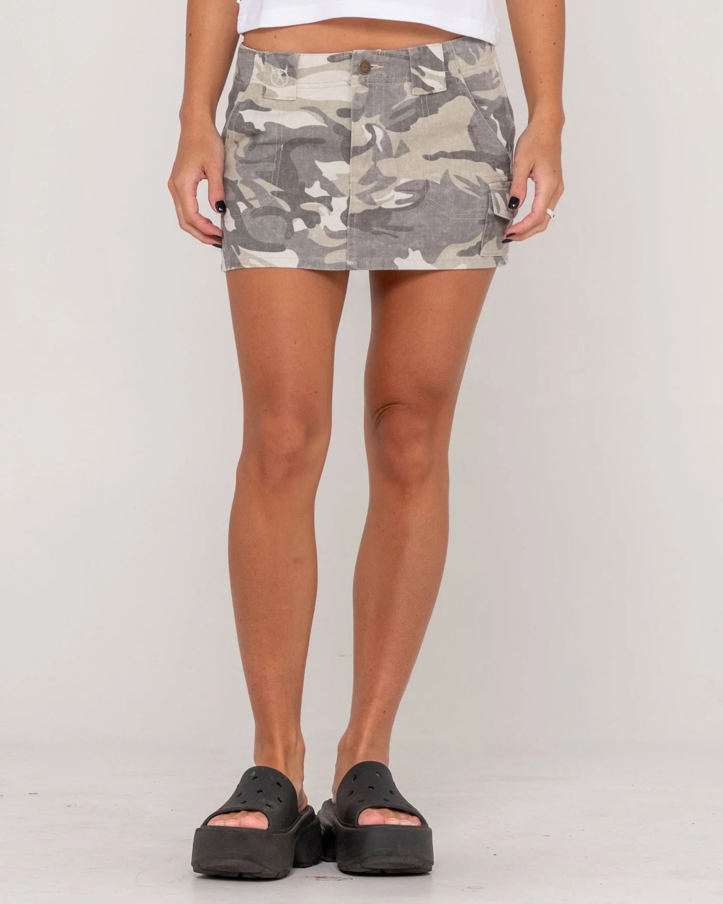 Camo-Mile Lose Rise Mini Skirt