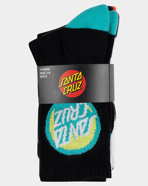 Boys Bold Shadow Dot Crew Socks 4 Pack