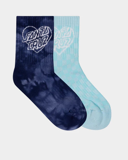 Heart Dot Hollow Girls Mid Socks 2 Pack