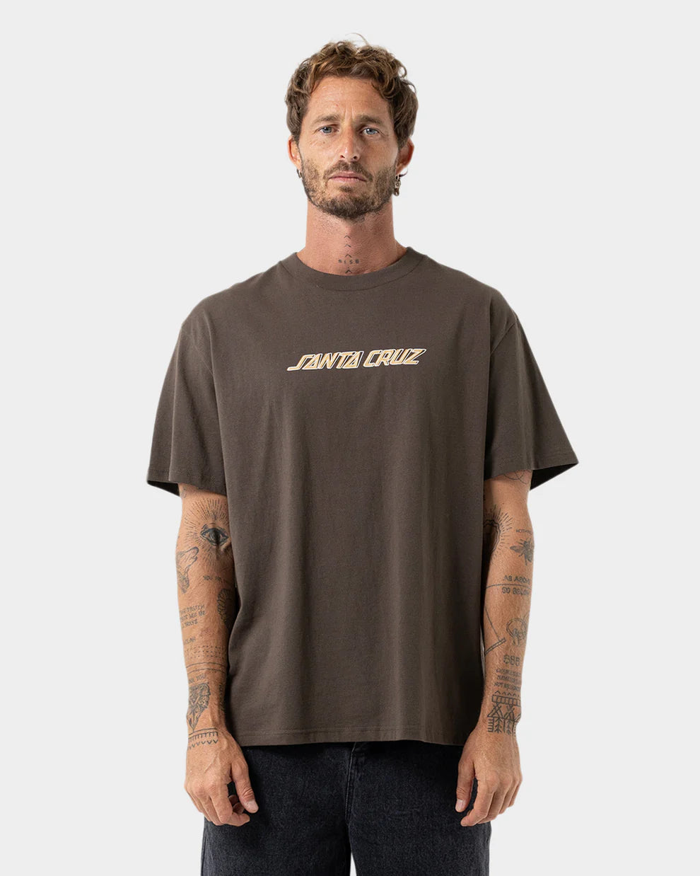 Off Set Strip Front Short Sleeve Mens