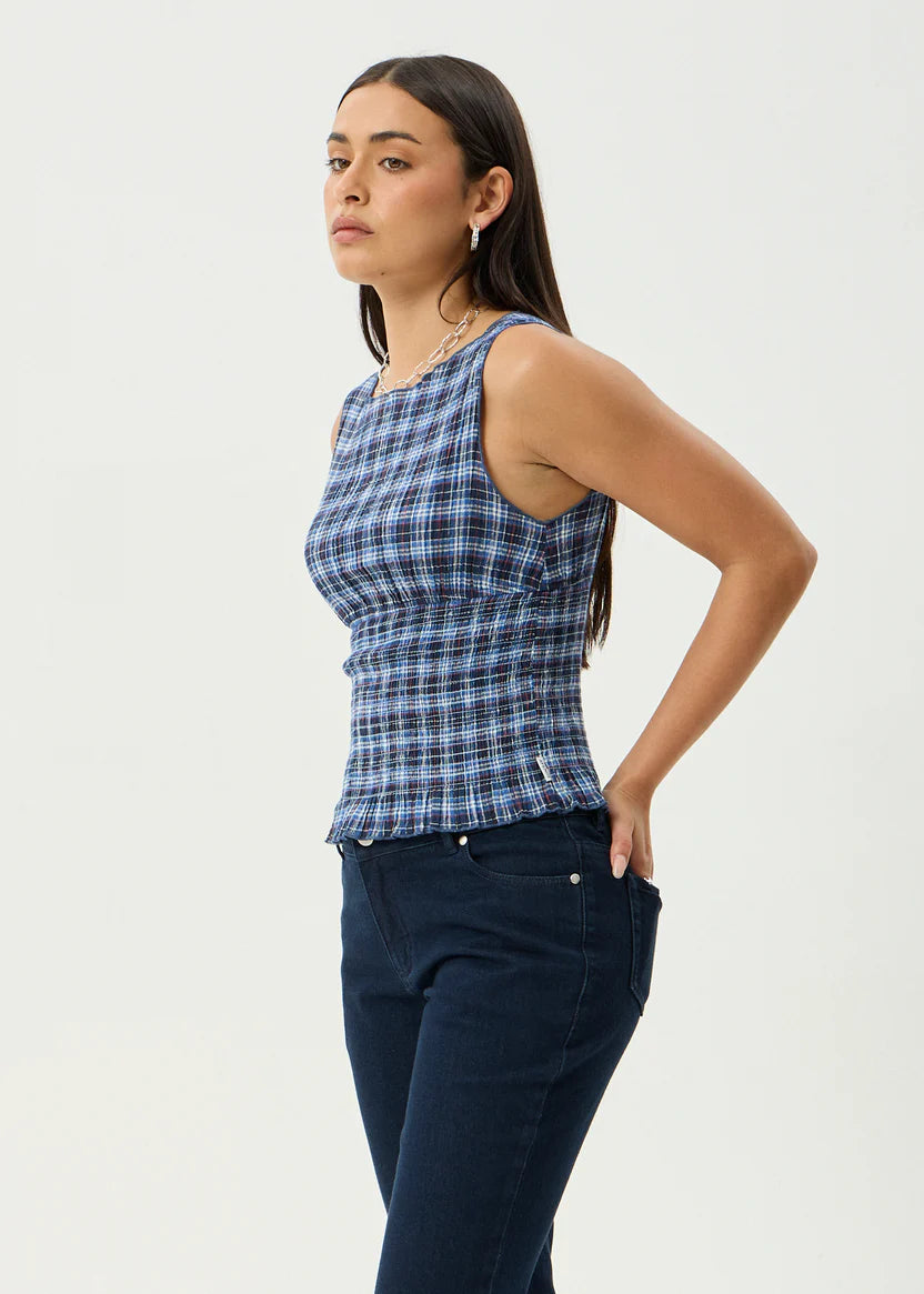 Mountains Seersucker Sleeveless Top