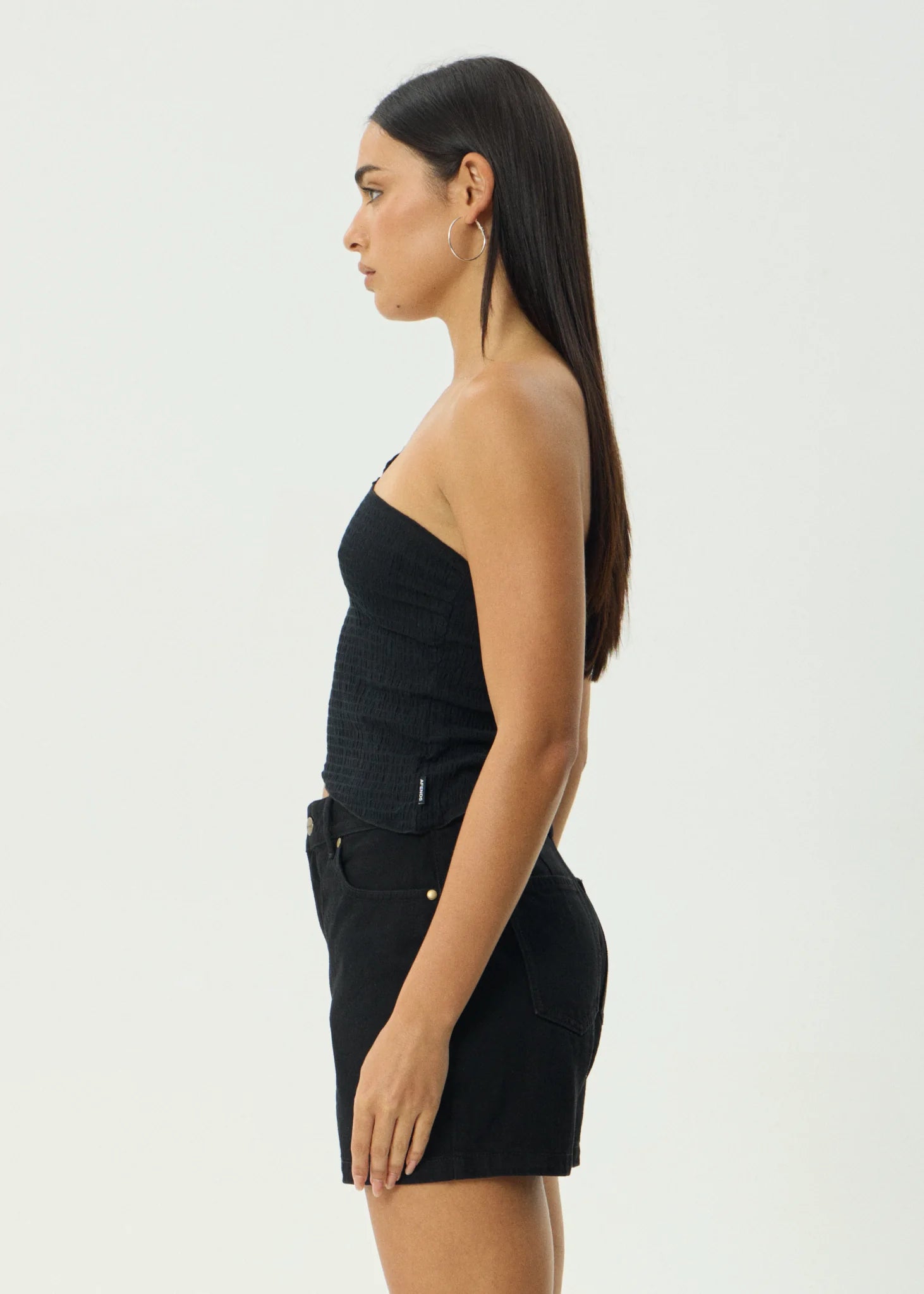 Marina Hemp Seersucker One Shoulder Top