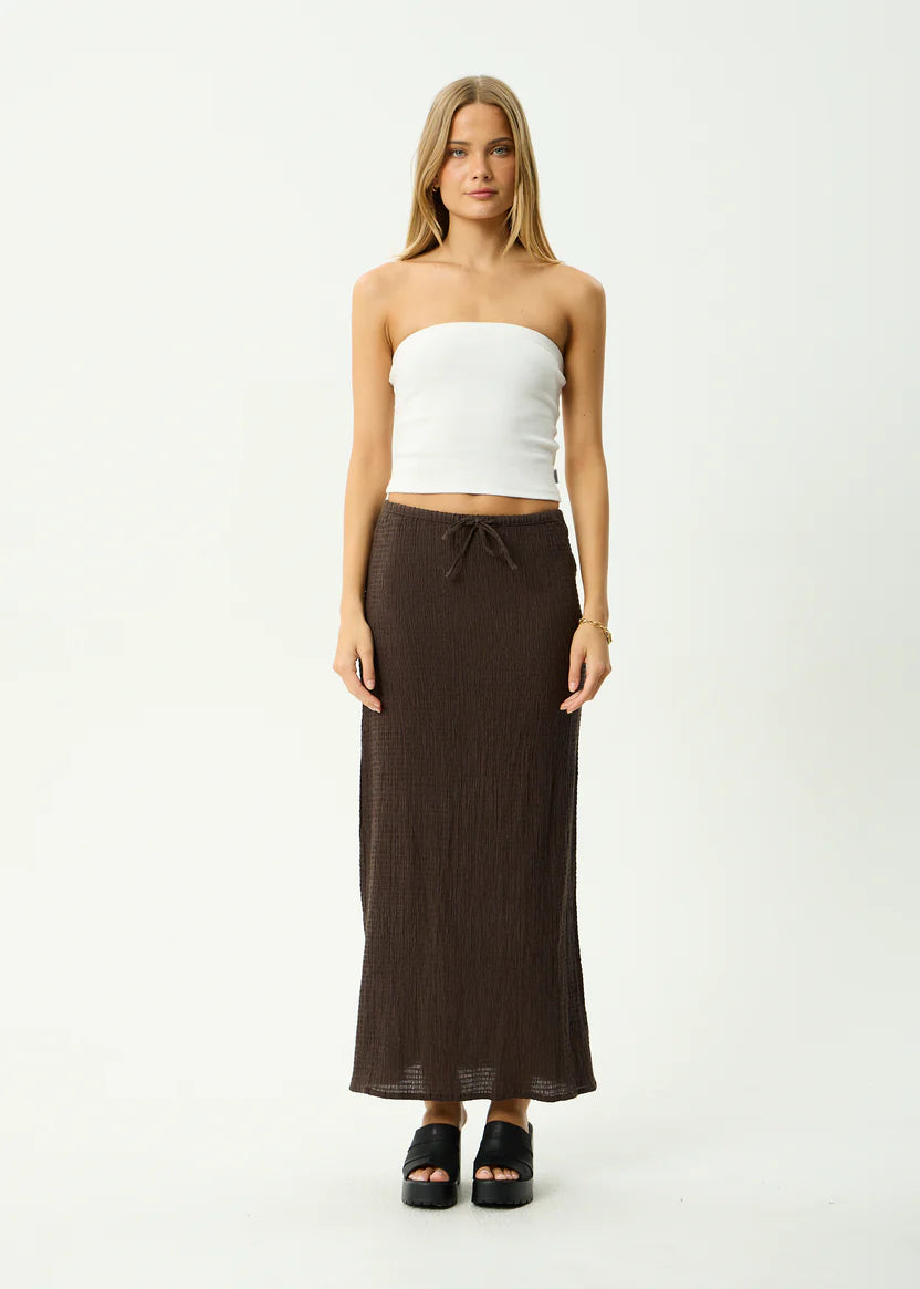 Frida Seersucker Maxi Skirt