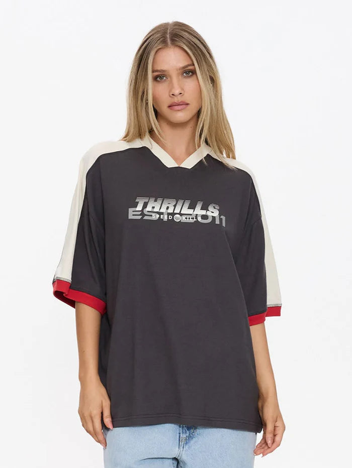 Speed Kills V-Neck Oversized Tee