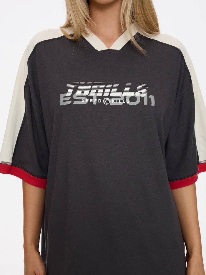 Speed Kills V-Neck Oversized Tee