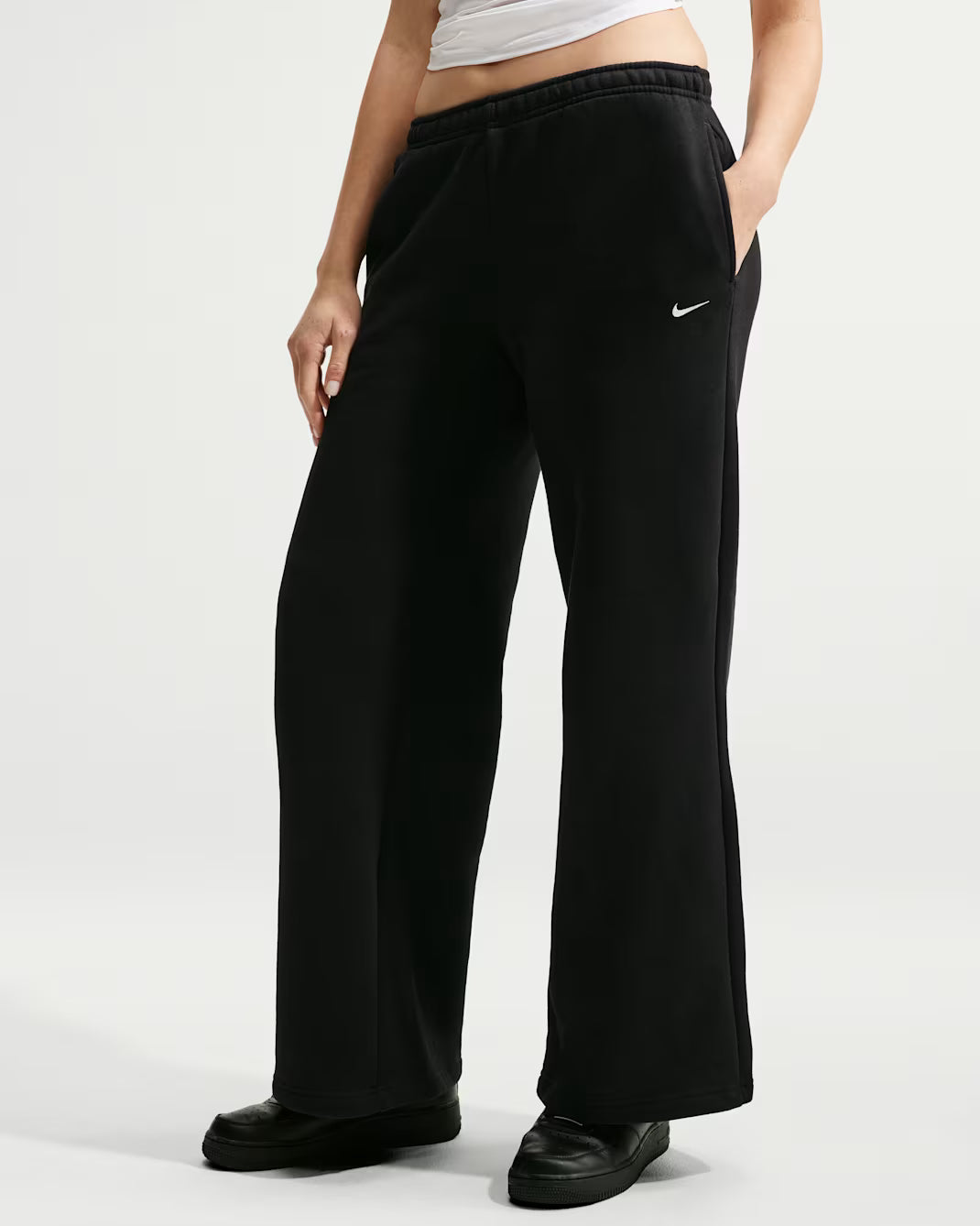 Nike Studio Fleece Medium Weight Mid-Rise Wide-Leg Trousers