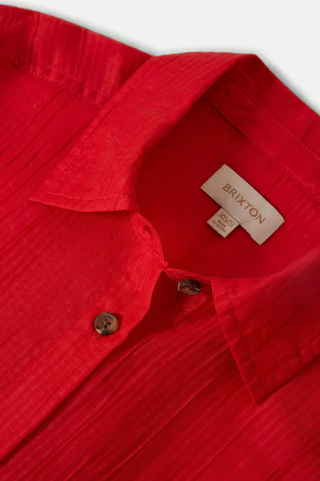 East Side Boxy Long Sleeve Buttondown Red