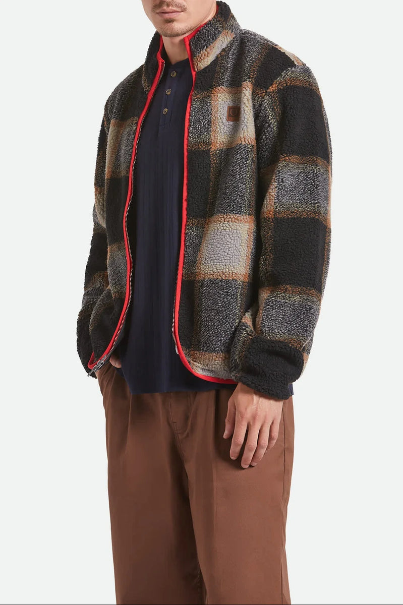 Buffalo Plaid Sherpa Zip Jacket