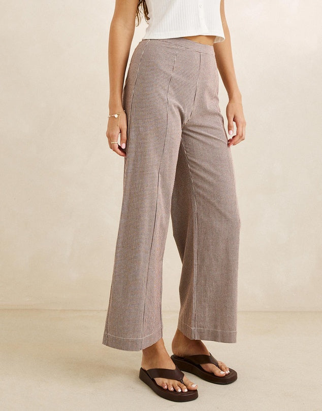London Check Wide Leg Pant