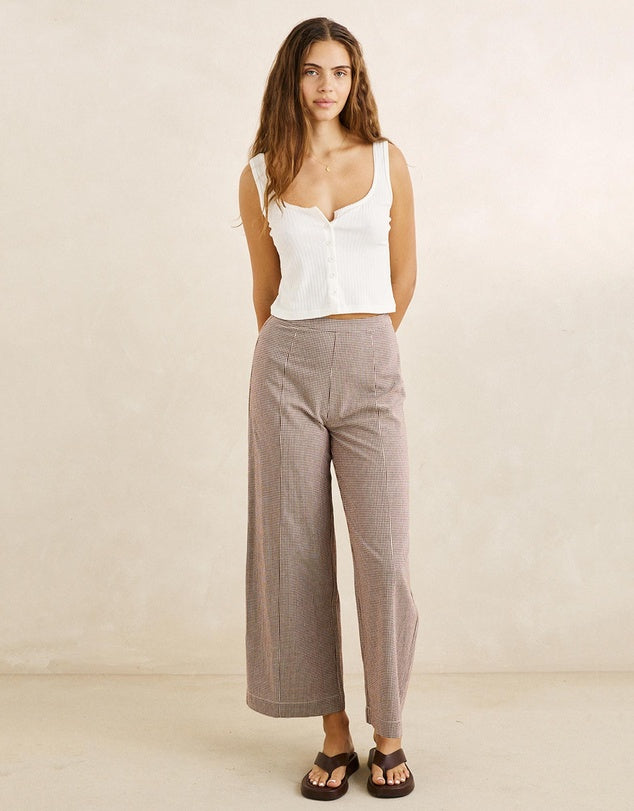 London Check Wide Leg Pant