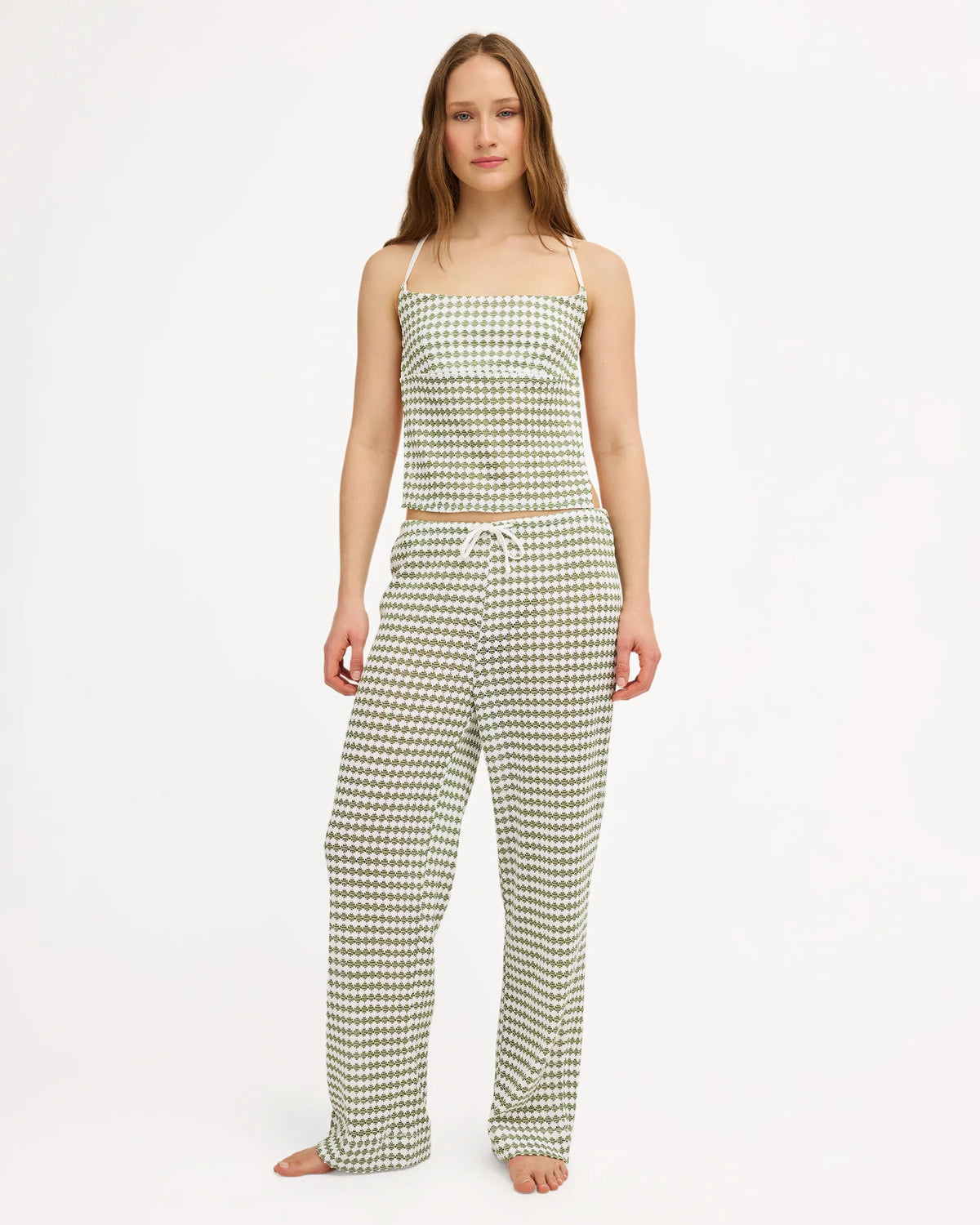 Diamond Crochet Holiday Knit Pants