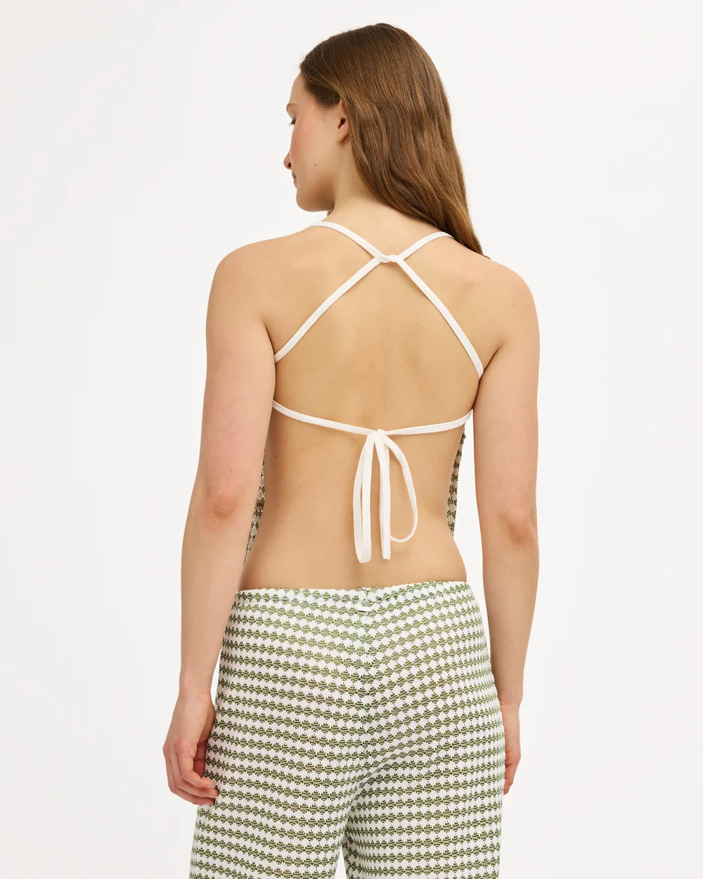 Diamond Crochet Tie Back Top