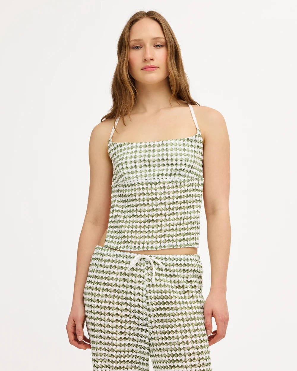 Diamond Crochet Tie Back Top