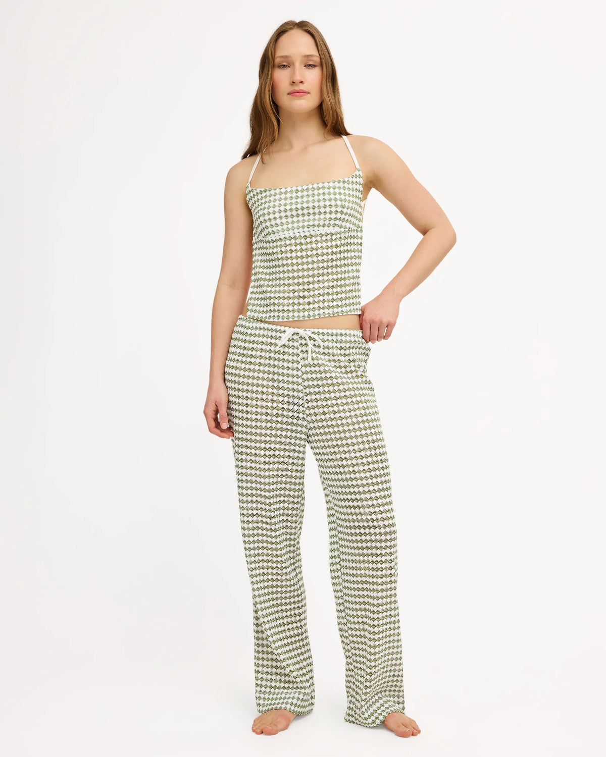 Diamond Crochet Tie Back Top